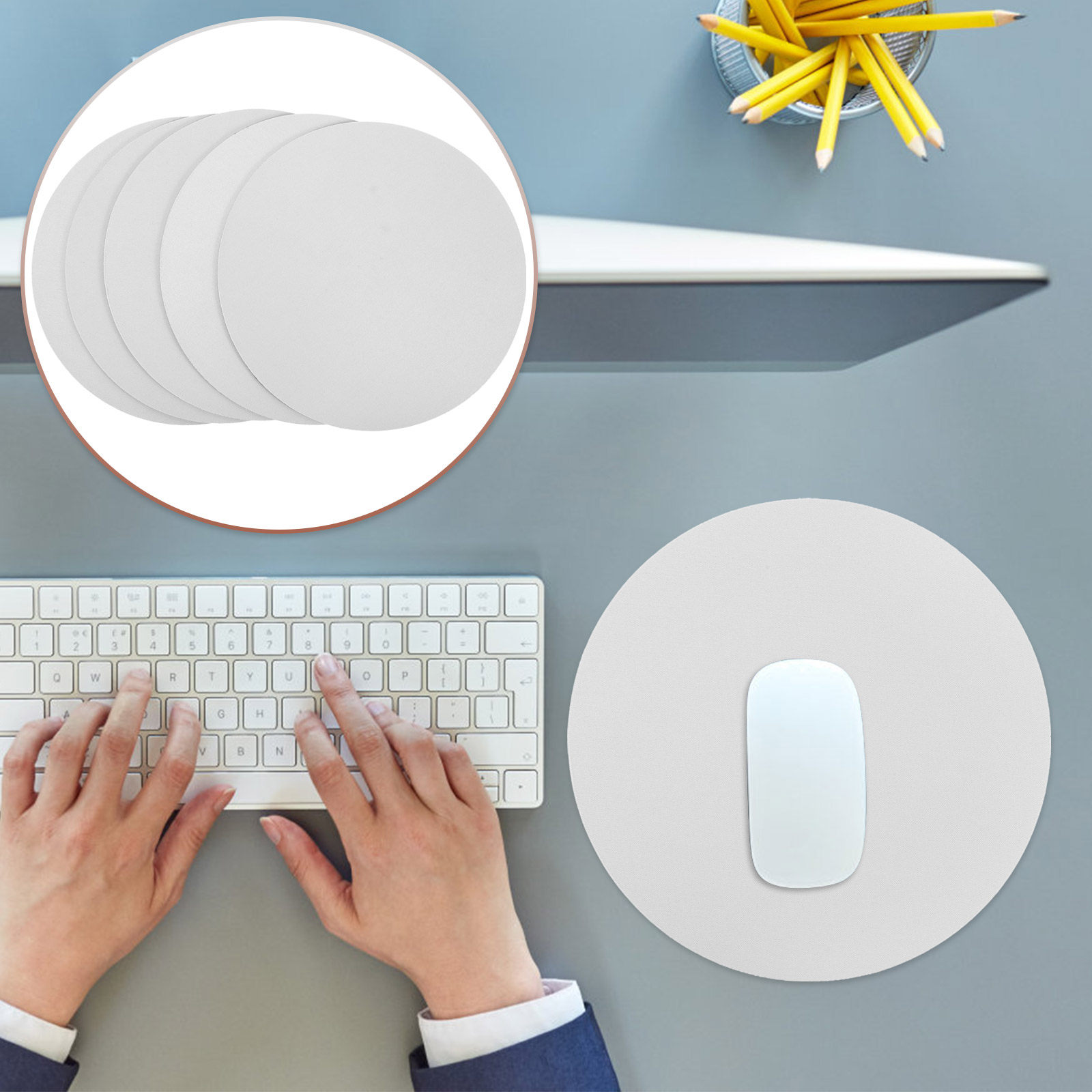 Mouse Pad Blank Sublimation - แผ่นรองเมาส์ขนาดใหญ่ 5 ชิ้น สำหรับงานซับลิเมชั่น พื้นผิวยางกันลื่น ผิวเรียบ