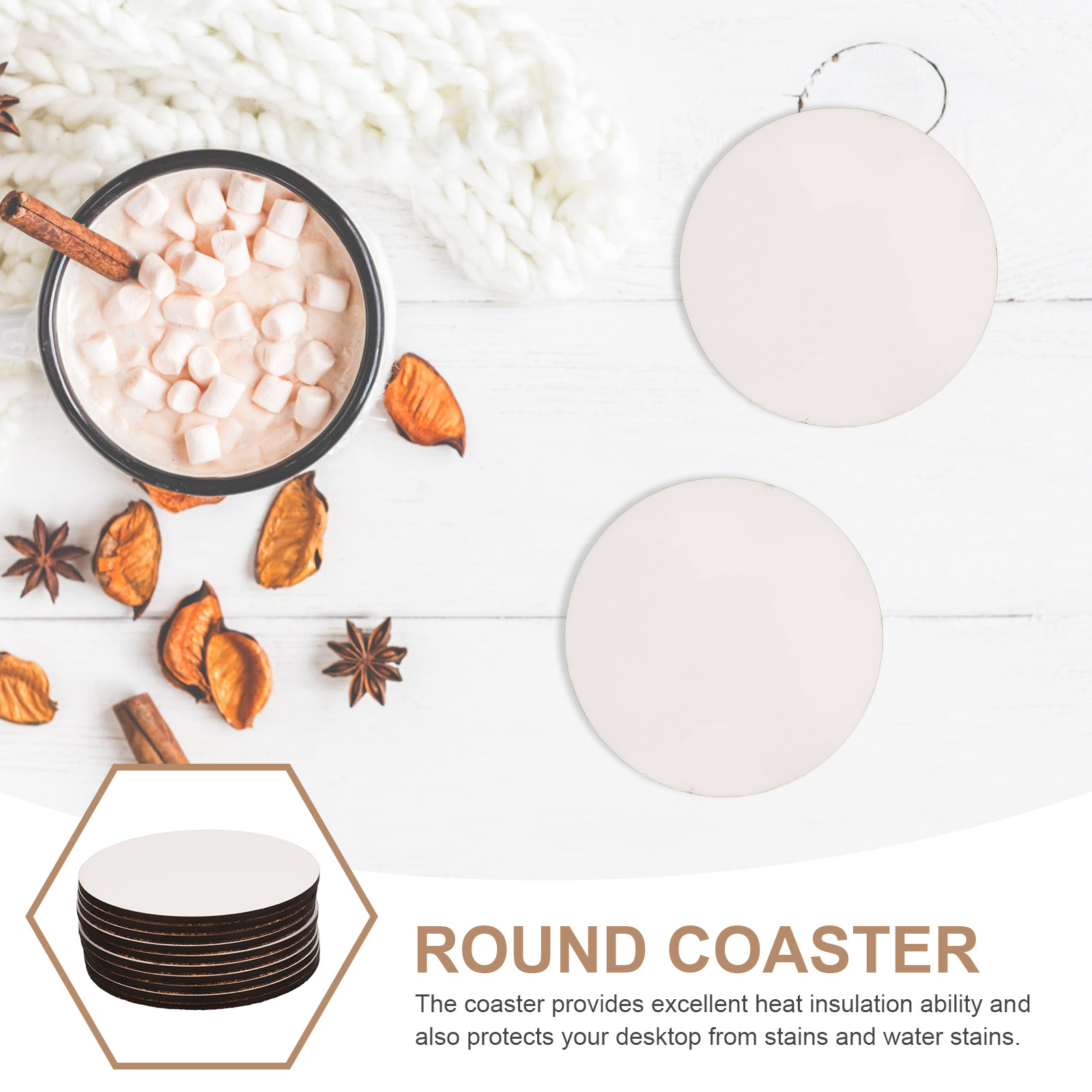 ที่รองแก้วไม้สำหรับงานซับลิเมช - Coaster Sublimation Blank บทวิจารณ์และราคา